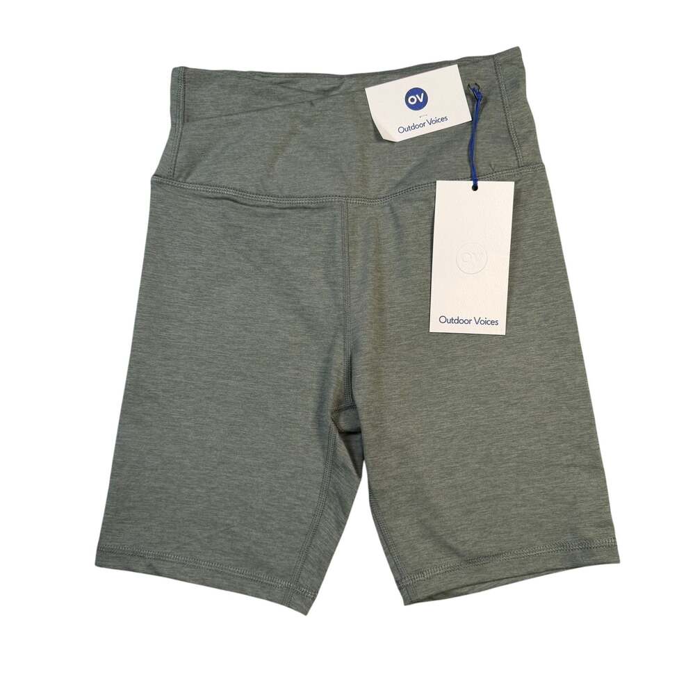 Outdoor Voices CloudKnit Bike Shorts Women's Small Agave Green Heather NWT